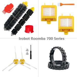 Kit di accessori di ricambio per spazzola laterale con setole del filtro aggiornato per iRobot Roombas serie 700 760 761 770 780 790 Robot aspirapolvere
