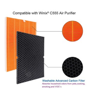 H13 Grade Verum HEPA Aeris Purifier Filter Fit pro Winix C555 Aeris Purificans Replacement 116131 Partes
