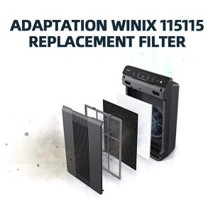 فیلتر جایگزینی H13 HEPA 115115 A برای Winix C535 5300 6300 5300-2 فیلتر تصفیه هوا موج پلاسما P300