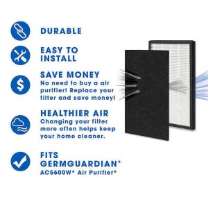 H13 True HEPA FLT5600 True Sincerus Air Purificans Replacement Filter N with Activated Charcoal Layer GermGuardian Purifier AC5600