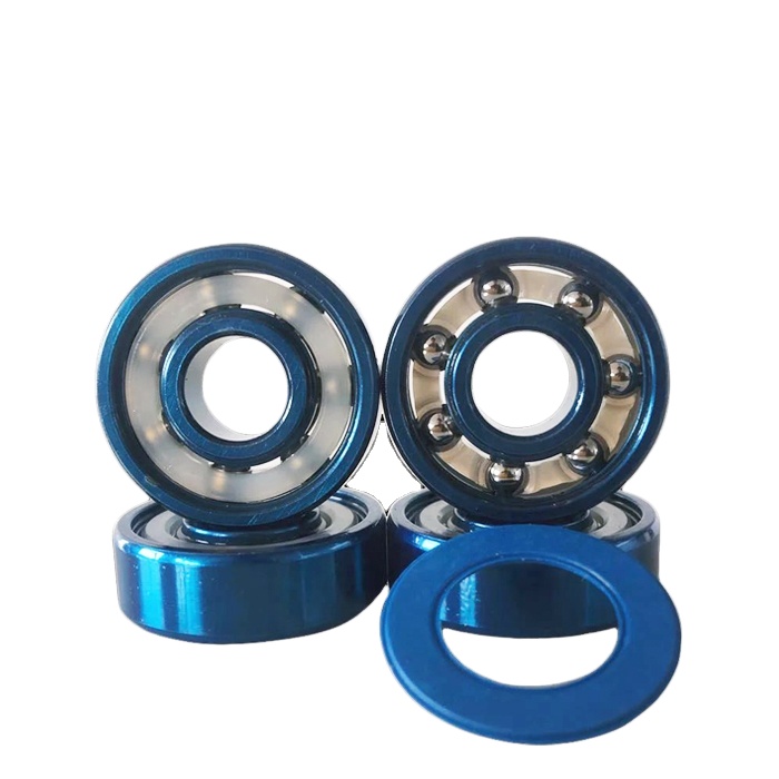 8*22*7mm nylon cage abec 9 skateboard bearings 608 2RS hybrid ceramic Si3N4 5 ball bearings