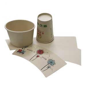 Bamboo Natural Color Paper Cup Fan