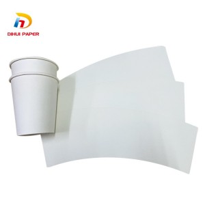 Ventilateur de gobelet en papier enduit PE ventilateur de matière première de gobelet en papier vierge