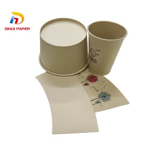 Bamboo natural colored paper bowl fan