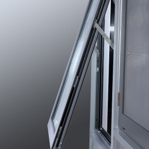 Aje Ile Ita gbangba Mabomire Aluminiomu Awning Window 3 Panels