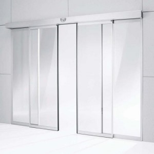 Parduodamos aliuminio lydinio automatinės stumdomų durų sistemos 2/3/4 skydų naudotos lauko durys