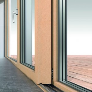 Porta scorrevole per ascensore in legno rivestito in alluminio di alta qualità con isolamento esterno residenziale per villa