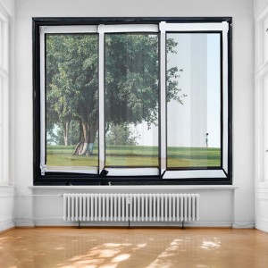 Алюмінієве розсувне вікно для житлових будинків NORTH TECH на три доріжки