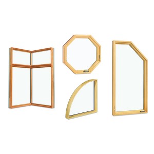 घर के लिए नवीनतम डिजाइन बड़े आकार ध्वनिरोधी पनरोक एल्यूमीनियम पहने लकड़ी विशेषता आकार खिड़की