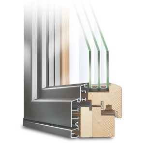 Fenêtre en bois plaquée en aluminium imperméable d'auvent de double verre de sûreté de conception unique pour la maison