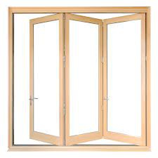 Fournisseur de fenêtre pliante en bois revêtu d'aluminium avec insert en verre de conception de cloison intérieure Image en vedette