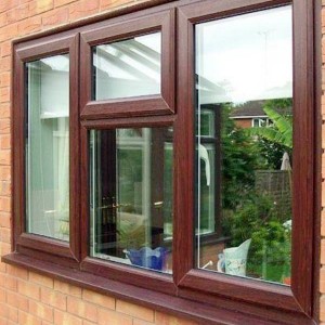 Customized Design Insulation Panas Pine Aluminium Clad Wood Fixed Windows karo Layar Keamanan