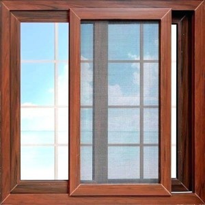 Kualitas Tinggi Aluminium Clad Wood Sliding Window Kanthi Layar Keamanan