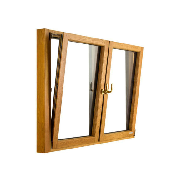 Kvaliteetne kaasaegne disain, alumiiniumist kaetud puidust kallutatavad ja pööratavad aknad maja jaoks. Esiletõstetud pilt