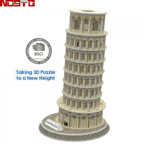 Model Seni Bina Bangunan Terkenal Teka-teki 3D Cenderahati condong Menara Pisa A0103