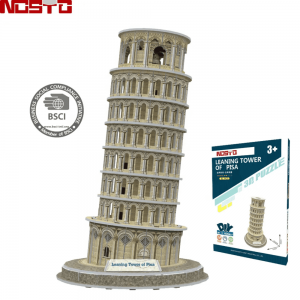 Танылган биналарның архитектур модельләре 3D Puzzle сувениры Pisa A0103 манарасына таянган