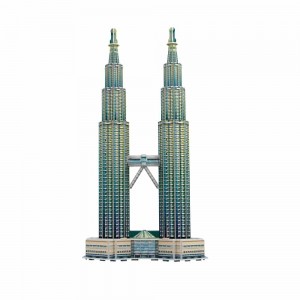 अनुकूलित डिजाइन थ्रीडी पजल आर्किटेक्चर पेट्रोनास टावर्स बालबालिकाका लागि शिक्षा उपहार A0105