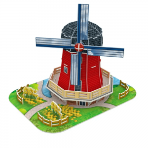 Nosto Bag-ong Produkto 3D Puzzle Dulaan Bantog nga Building Dutch Windmill Handmade Education Dulaan A0115