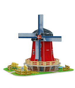Nosto ຜະລິດຕະພັນໃຫມ່ 3D Puzzle Toy ໂລກອາຄານທີ່ມີຊື່ສຽງ Dutch Windmill Handmade Education Toy A0115
