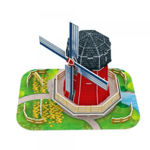 Nosto Nova Produkto 3D Puzla Ludilo Monda Fama Konstruaĵo Nederlanda Ventmuelejo Manfarita Eduka Ludilo A0115