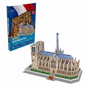3D-puzzle käsitsi valmistatud õppemänguasi lastele Maailmakuulus arhitektuuriline Notre Dame de Paris A0119