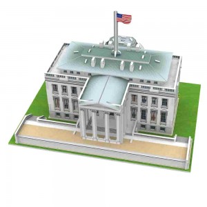 Indywidualny projekt światowej sławy seria budynków Puzzle edukacyjne zabawki geograficzne Puzzle 3D Model biały dom A0111