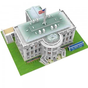 Özelleştirilmiş Tasarım Dünyaca Ünlü Bina Serisi Bulmaca Eğitim Oyuncak Coğrafi 3D Bulmaca Modeli Beyaz Saray A0111