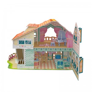 Creative Play 3D Puzzle Model Dollhouse සහ Play set In One - C0302