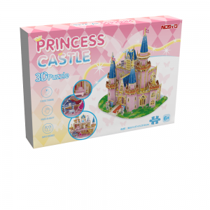 Rompecabezas de personaxes de bricolaxe para nenos feito a man Castelo da princesa con mobles Xogo de simulación C0306