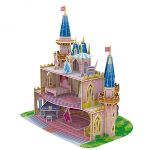 Մանկական DIY կերպարների գլուխկոտրուկ ձեռագործ Princess Castle կահավորմամբ Pretend Play C0306