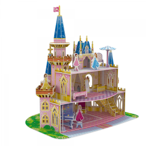 Kanak-kanak teka-teki watak DIY buatan tangan Istana Puteri dengan Perabot Berpura-pura Bermain C0306