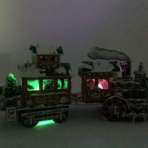 DIY Craft Nadal Decoració de la llar Trencaclosques 3D Kit de construcció de maquetes de trens de Nadal amb llums LED – C0801L