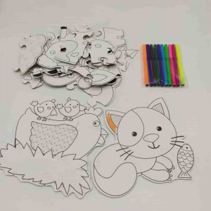 BSCI سرٹیفائیڈ فیکٹری چنکی پزل Kiddo Jigsaw Puzzle Farm Animals 10 Coloring Pen Included JB-4