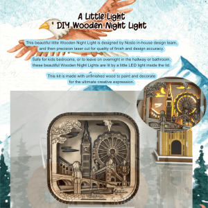 Landskap middelpunt gemaak met verskillende silhoeëtte van bekende Londense landmerke DIY Night Light 3D legkaart L0106P-31