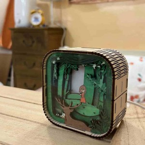 Creative Craft Idea Kids' Woodworking Project DIY Wood Nightlight 3D Puzzle Educational Toy L0106P-8