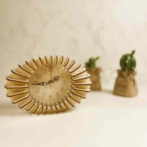 Dekorasyon sa Balay 3D Puzzle DIY Clock Wooden Model Kit Rectangle SZ-12