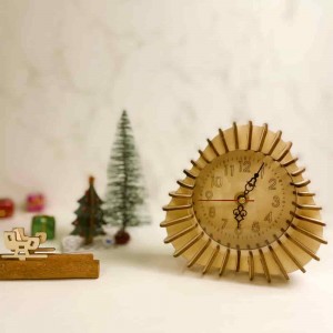 Mehopolo ea Pōpo ea DIY Clock bakeng sa Lehae, Mesebetsi e Bonolo ea Lehong ea Art DIY Wooden Clock 3D Puzzle SZ-13