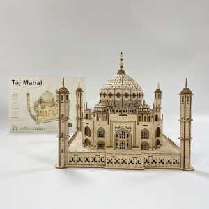 Kit de madera DIY Mano de obra exquisita Arquitectura Taj Mahal Rompecabezas de madera 3D con brillo resistente a los rayos UV de calidad - W0212P
