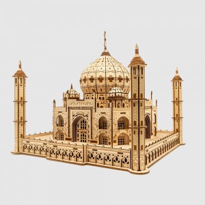 DIY Wood Kit Karkeriya Xweser a Taj Mahal Architecture 3D Mizgefta Darîn bi Glossa Berxwedêr a UV-ya Qalîteyê - W0212P