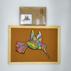 Koka finierzāģu puzle pieaugušajiem, dzīvnieki unikāli neregulāras formas puzles kolibri puzles W1005