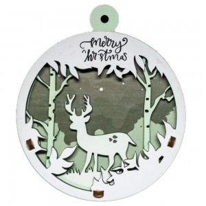 Originalno dizajniran ukras za jelku napravljen od drveta Asst od 12 ukrasa za božićno drvce – WB011