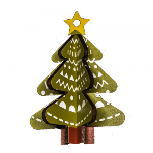 Прекрасно допълнение към вашите празнични декорации Лазерно изрязани UV щампи Дървена коледна елха Орнамент WB022