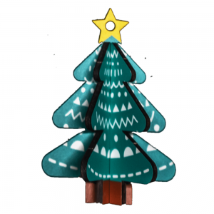 Una addició meravellosa a les vostres decoracions de vacances Tall làser Impressió UV Decoració d'arbre de Nadal de fusta WB022