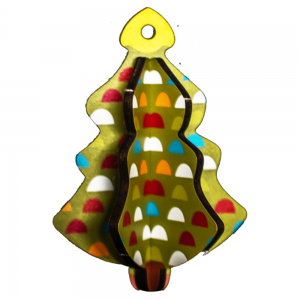 Lāzera mašīna griezta DIY koka amatniecības 3D puzle koka Ziemassvētku eglītes rotājums WB023