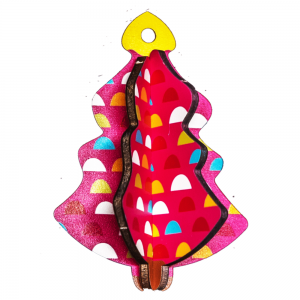 ເຄື່ອງເລເຊີຕັດ DIY Wood Craft 3D Puzzle Wooden Christmas Tree Ornament WB023