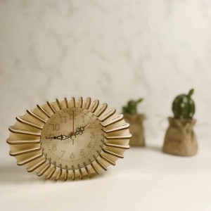 Декорация на дома Проста забавна Лесна занаятчийска 3D пъзел Часовник Комплект дървени модели Овал SZ-14