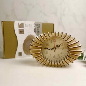 Dekorasyon sa Balay nga yano Makalingaw Sayon DIY Craft 3D Puzzle Clock Wooden Model Kit Oval SZ-14
