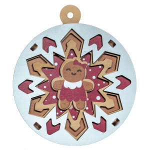 Сезонен подарък Коледна украса Лазерно изрязана Направи си сам дървена украса за коледно дърво WB017