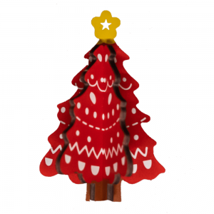UV-Druck 3D-kundenspezifischer hölzerner Laser-Schnitt-hängende Baum-Dekorationen Housewarming-Weihnachtsgeschenk WB021