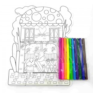 BSCI Printing Factory-leverandører Sweet House-puslespill for småbarn å fargelegge og leke Kartong Chunky Puzzle JB-2